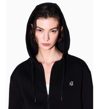 Armani Exchange Icon kort sweatshirt med htte sort