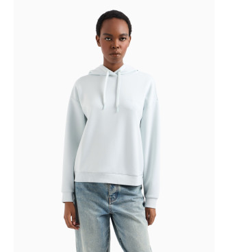 Armani Exchange Bl-hvid sweatshirt i viskoseblanding