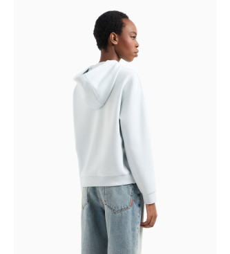 Armani Exchange Bl-hvid sweatshirt i viskoseblanding