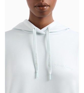 Armani Exchange Bl-hvid sweatshirt i viskoseblanding