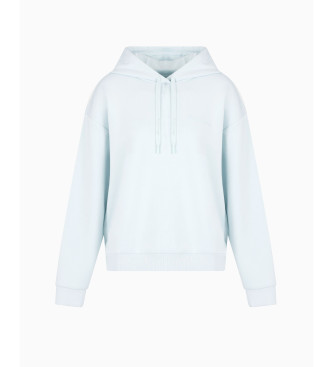 Armani Exchange Bl-hvid sweatshirt i viskoseblanding