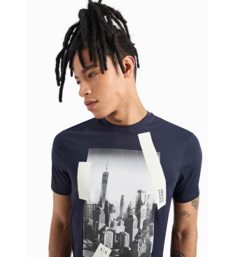 Armani Exchange Navy printed T-shirt