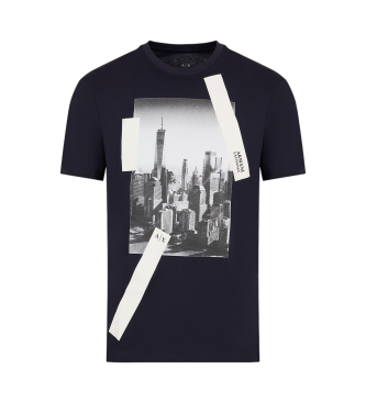 Armani Exchange Navy printed T-shirt