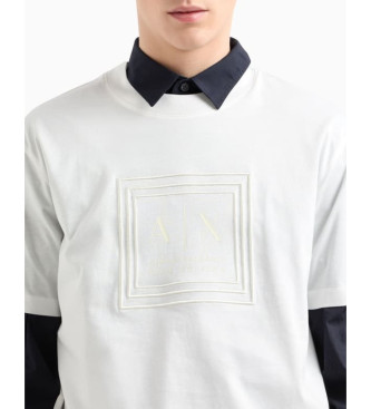Armani Exchange Camiseta cuello redondo blanco