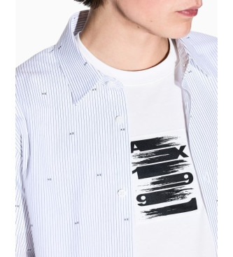 Armani Exchange Camiseta cuello redondo blanco