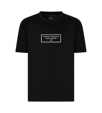 Armani Exchange T-shirt med rund hals, sort