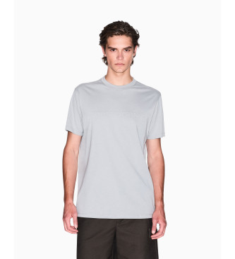 Armani Exchange Camiseta de cuello redondo gris