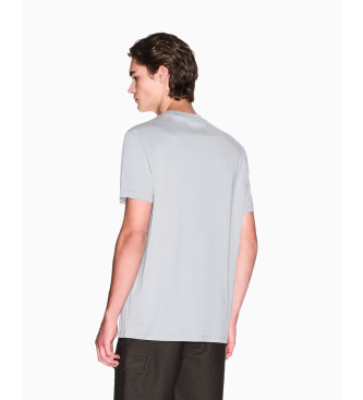 Armani Exchange Camiseta de cuello redondo gris