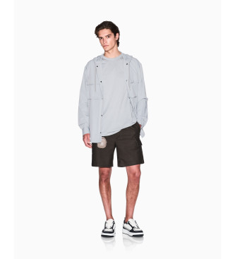 Armani Exchange Camiseta de cuello redondo gris
