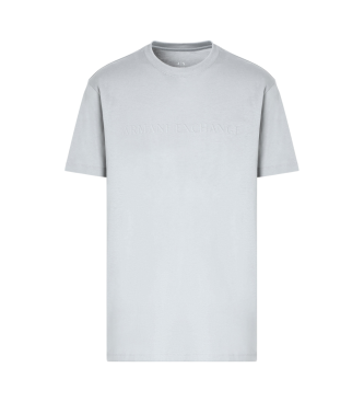 Armani Exchange Camiseta de cuello redondo gris