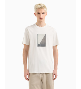 Armani Exchange Camiseta con fotorirnt blanco