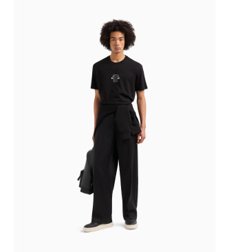 Armani Exchange Normales T-Shirt mit schwarzem Logo