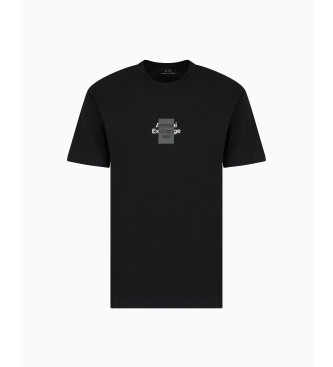Armani Exchange Normales T-Shirt mit schwarzem Logo