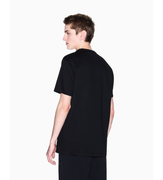 Armani Exchange Czarny winylowy T-shirt