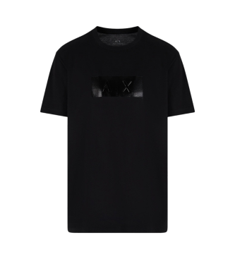 Armani Exchange Czarny winylowy T-shirt