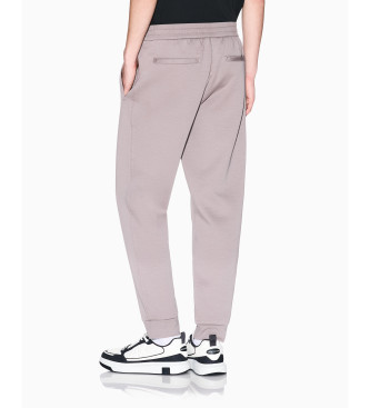 Armani Exchange Beżowe spodnie Jogger Logo