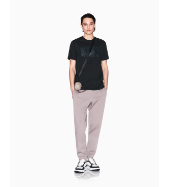 Armani Exchange Beżowe spodnie Jogger Logo