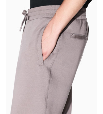 Armani Exchange Beżowe spodnie Jogger Logo