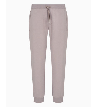 Armani Exchange Beżowe spodnie Jogger Logo