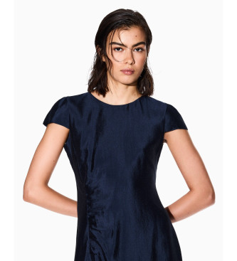Armani Exchange Langes Kleid mit marineblauem Schlitz