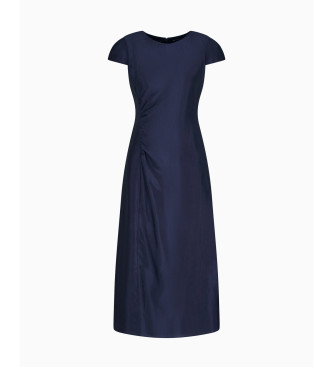 Armani Exchange Langes Kleid mit marineblauem Schlitz