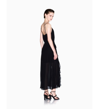 Armani Exchange Schwarzes Midikleid