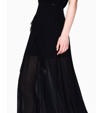 Armani Exchange Schwarzes Midikleid