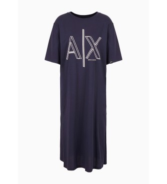 Armani Exchange Obleka iz plastisola mornarske barve