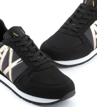 Armani Exchange Casualowe buty sportowe logo złoty, czarny