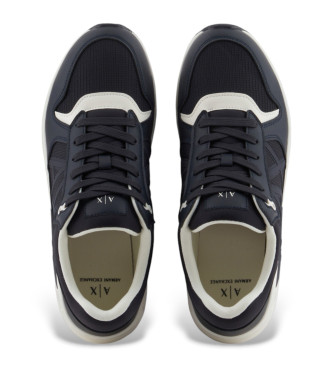 Armani Exchange Trainers with side logo and contrasting navy inserts  