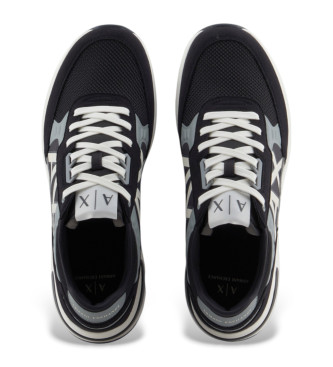 Armani Exchange Sneakers con suola alta e logo blu navy