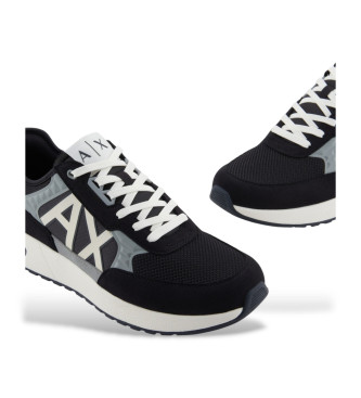 Armani Exchange Sneakers con suola alta e logo blu navy