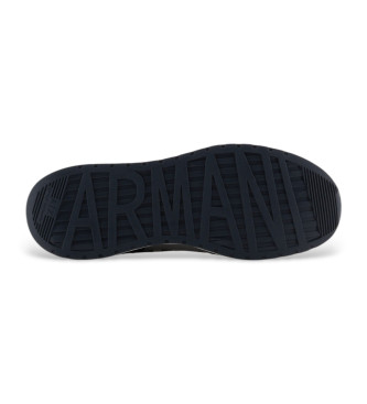 Armani Exchange Trainers met hoge zool en marine logo