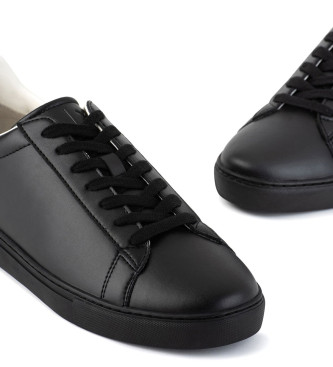 Armani Exchange Zapatillas de cuero basicas negro