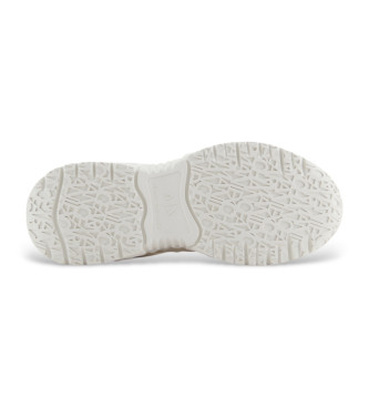 Armani Exchange Sneakers in mesh con design personalizzato bianco, beige