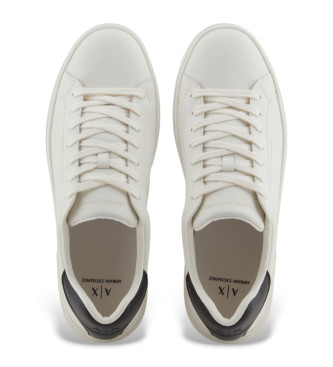 Armani Exchange Witte leren sportschoenen