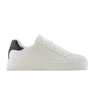 Armani Exchange Baskets en cuir bicolore blanc, marine