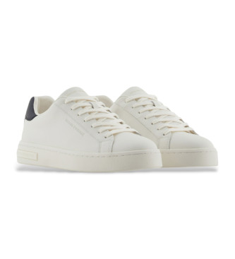 Armani Exchange Baskets en cuir bicolore blanc, marine