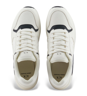 Armani Exchange Engelse witte leren sportschoenen