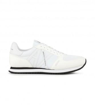Armani Exchange Skórzane buty do biegania retro białe