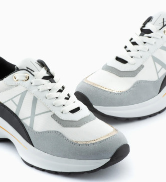 Armani Exchange Sneakers con dettagli specchiati grigi