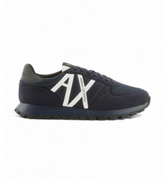 Armani Exchange Sneakers med snrning marinbl