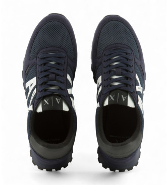 Armani Exchange Sneakers med snrning marinbl