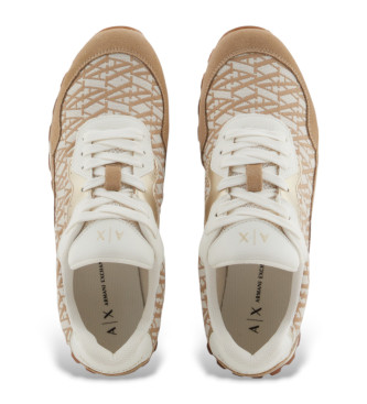 Armani Exchange Brown monogrammed trainers