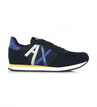 Armani Exchange Sneaker in pelle con logo blu navy