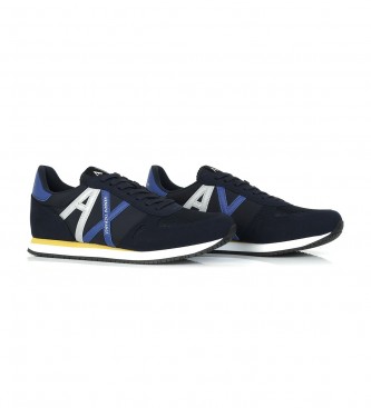 Armani Exchange Sneaker in pelle con logo blu navy