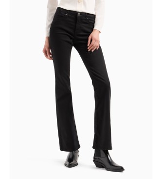 Armani Exchange Jean vas J65 en denim de satin de coton Noir