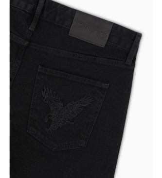 Armani Exchange Calas de ganga J13 slim fit em ganga preta ndigo