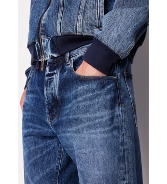Armani Exchange Blauwe taps toelopende jeans