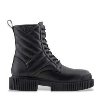 Armani Exchange Bottines en cuir BT noir